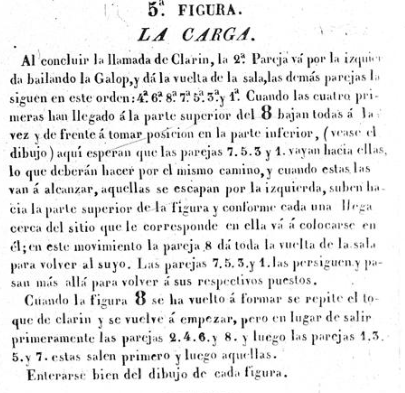 Los cazadores ou les chasseurs figure 5 texte en espagnol danse 19ème