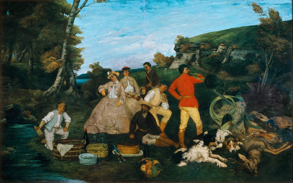 Gustave Courbet Le repas de chasse danse 19ème les chasseurs los cazadores chorégraphie originale