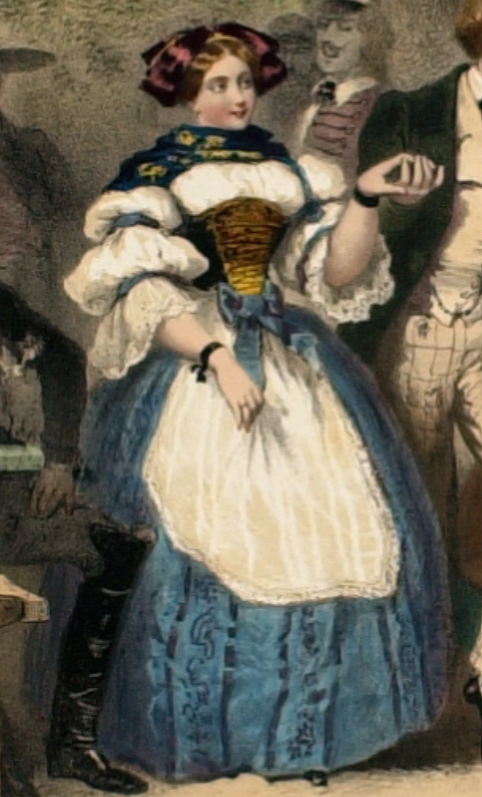 Guérard, les touristes, bal de vide-choppe attire from alsace 1850s 19th century