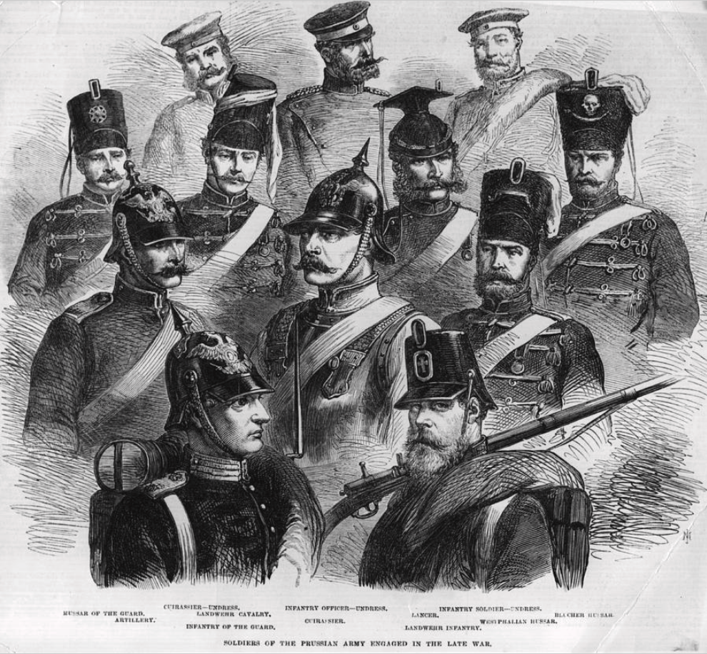 uniforms and helmets of the Prussian amry 1860s
