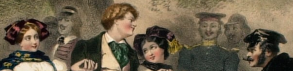 guérard, bal de vide-choppe, 1854, different styles of hats, caps, helmets in 19th century germany